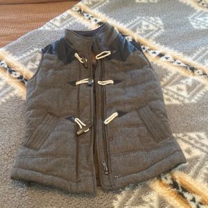 Brown vest with pleather accents